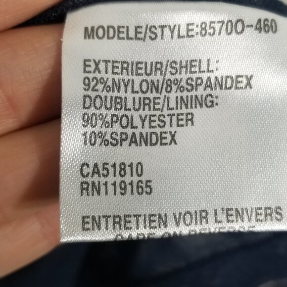 Tribal Sheer Arms Abstract Blue Brown Top 3/4 Sleeves Business Casual XSmall - Picture 4 of 10